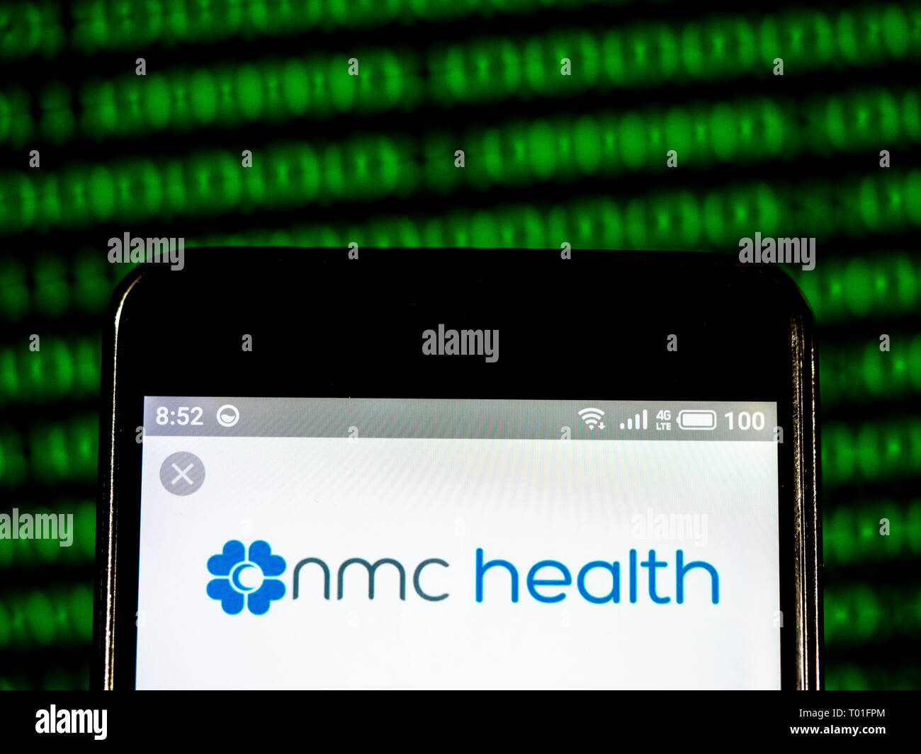 NMC Health PLC logo seen displayed on smart phone Stock Photo - Alamy