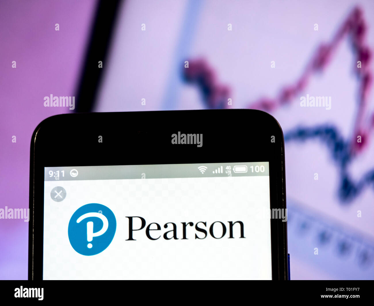 Pearson PLC logo seen displayed on smart phone Stock Photo Alamy