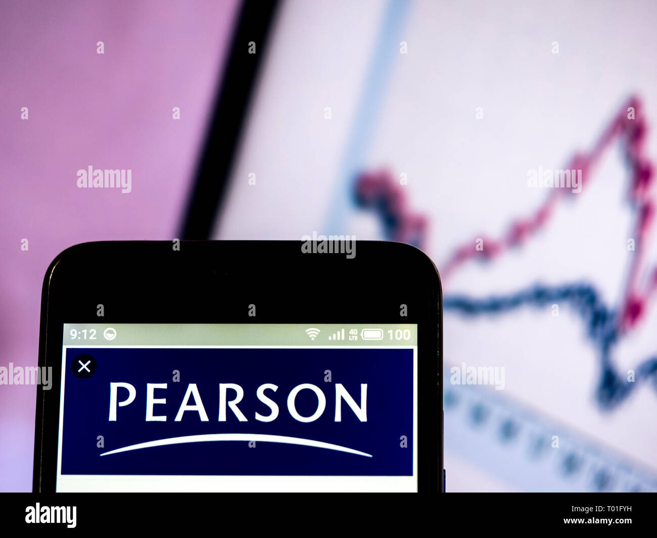 Pearson PLC logo seen displayed on smart phone Stock Photo Alamy