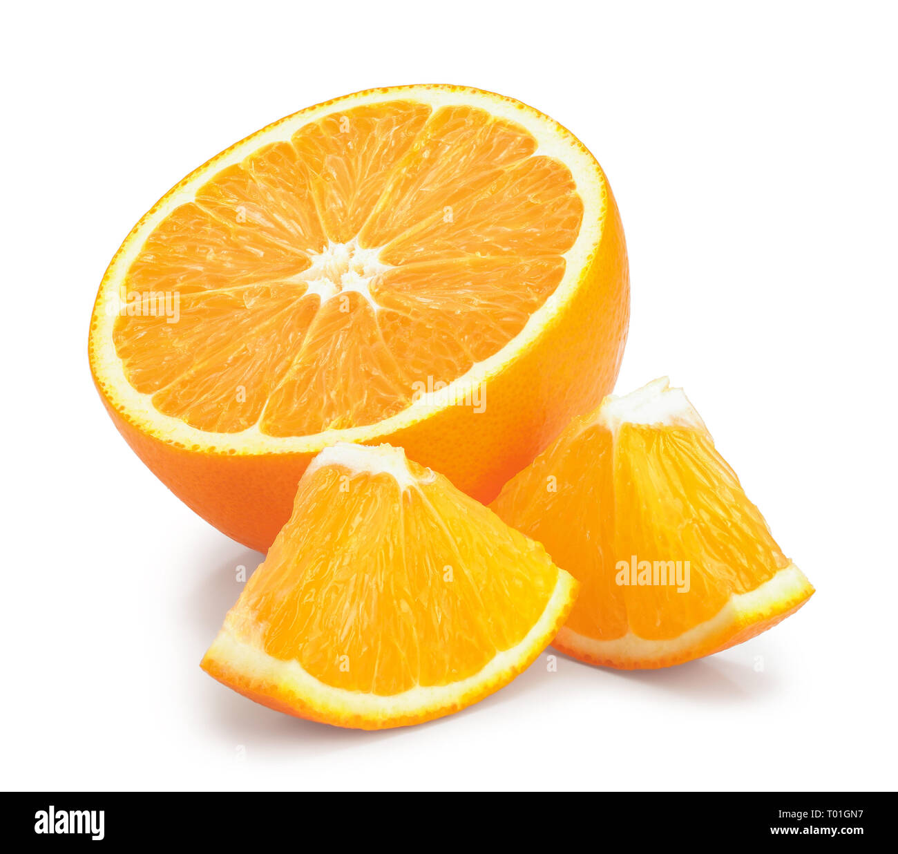 orange fruit slice isolated on white background Stock Photo - Alamy