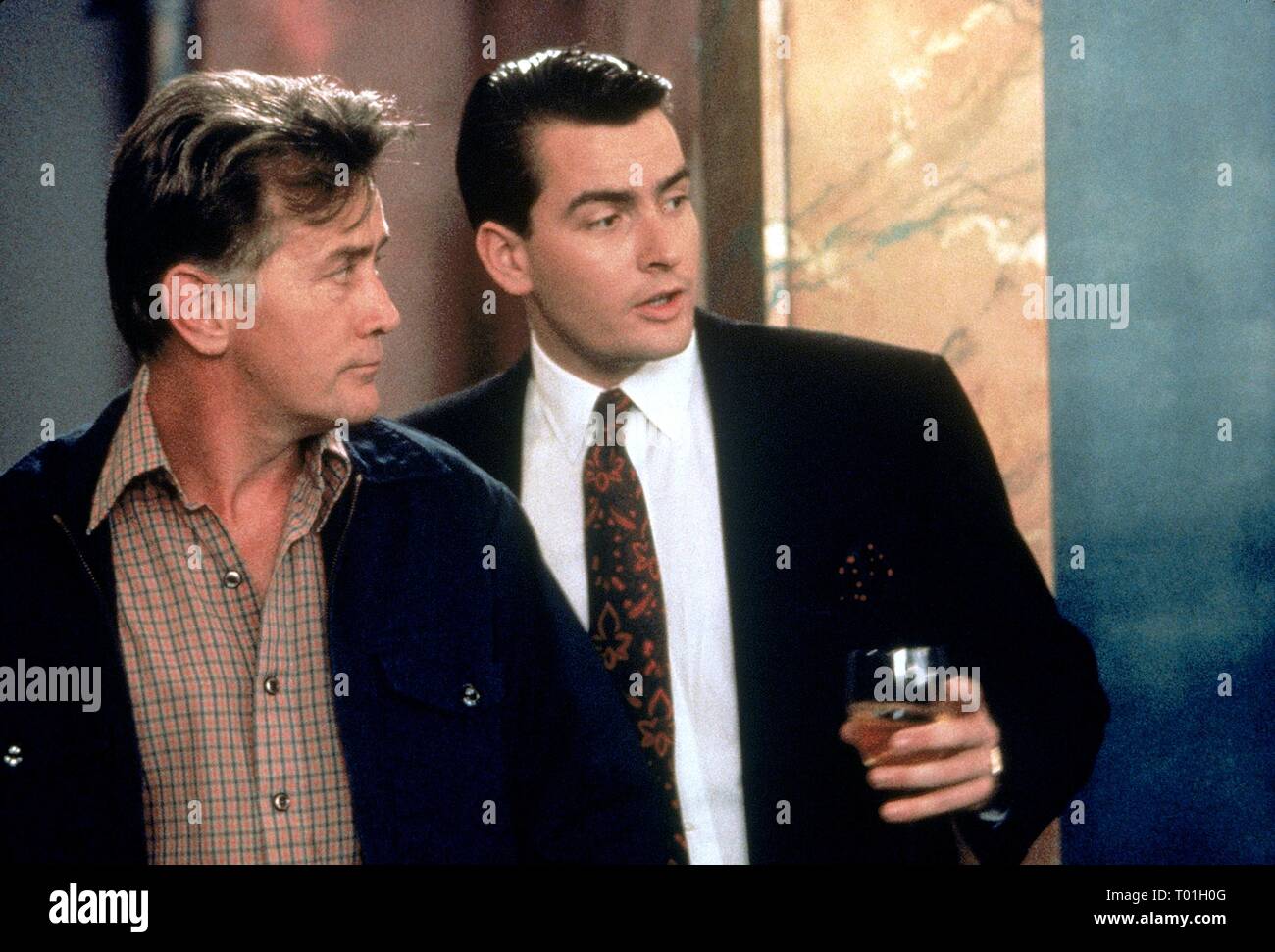 MARTIN SHEEN, CHARLIE SHEEN, WALL STREET, 1987 Stock Photo