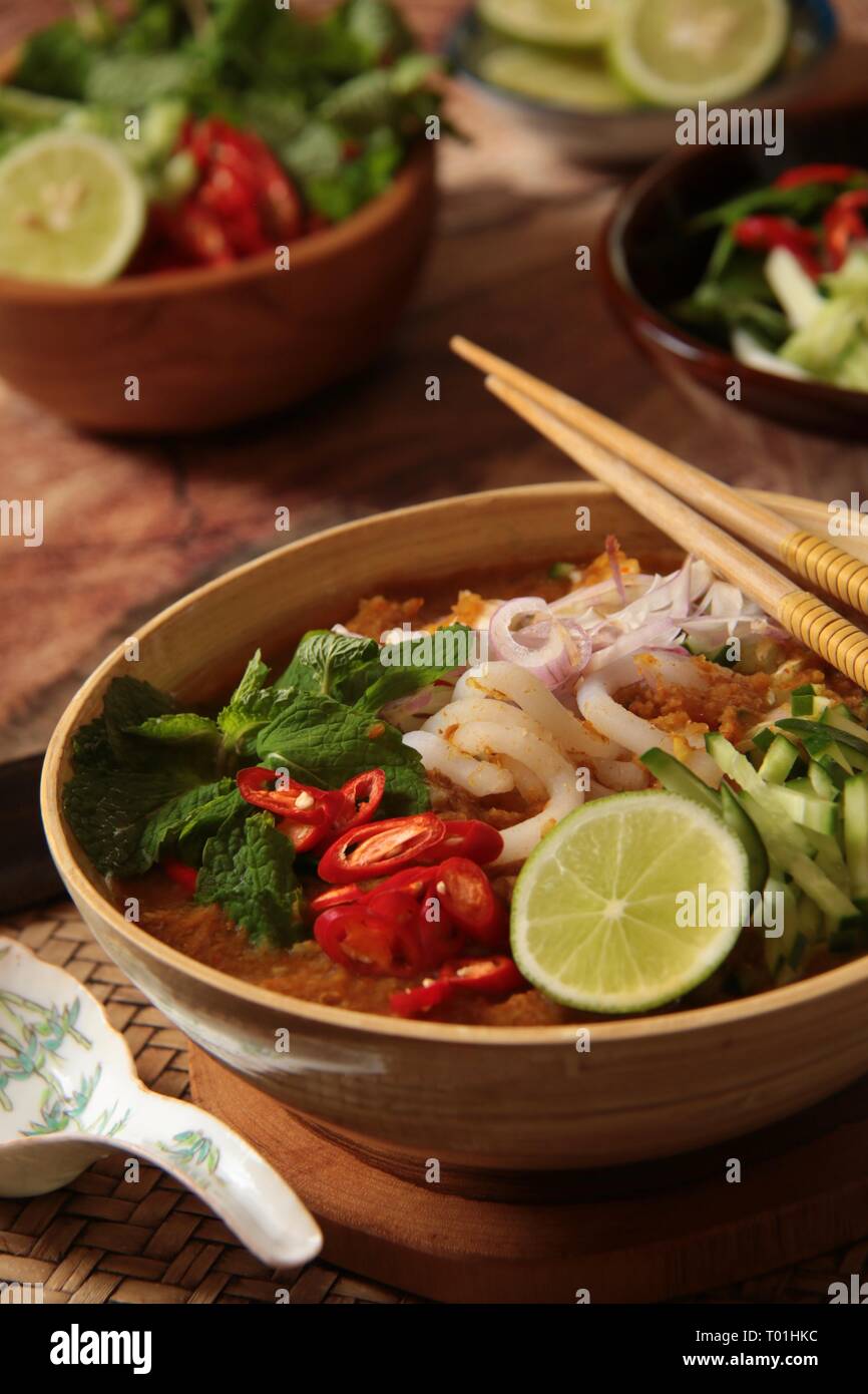 Asam Laksa. The Piquant Fish Noodle Soup from Penang, Malaysia. Also