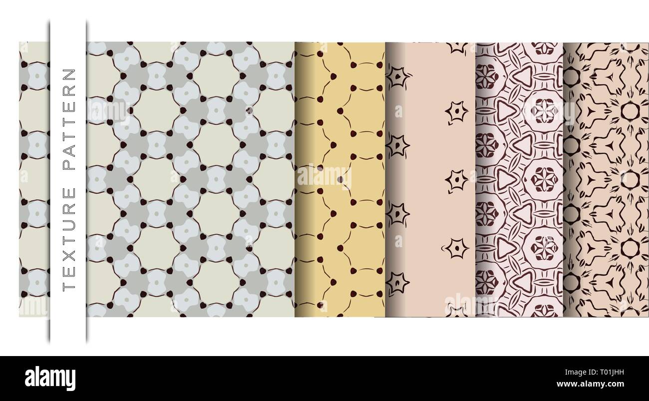 Set of Beautiful Vector Illustration Textures Pattern of Wallpaper ...