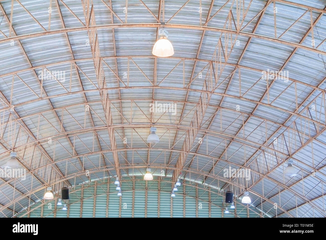 Ceiling Roof Metal Sheet Old Structure In Building Indoor