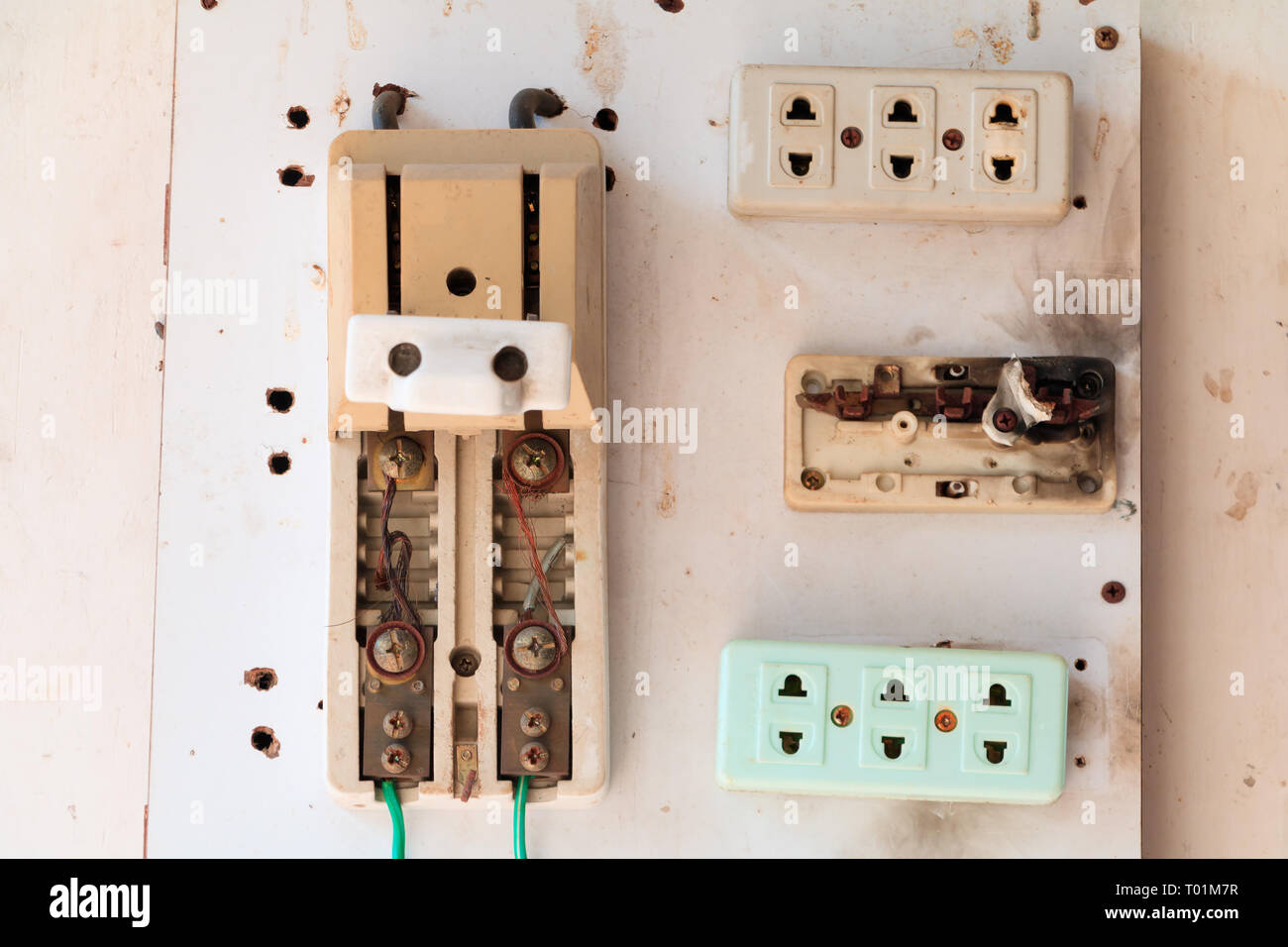 circuit breaker old at danger Stock Photo Alamy