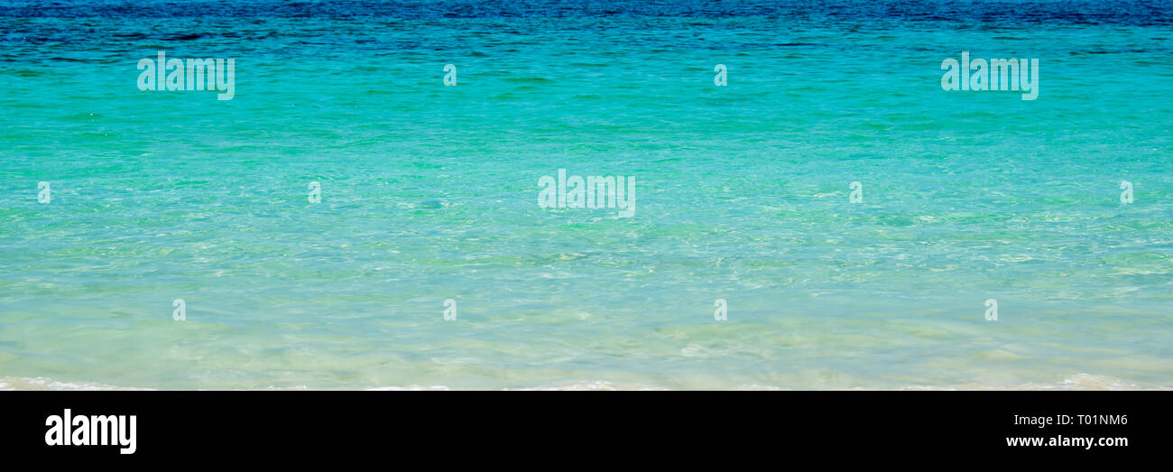 Panorama of a tropical lagoon with turquoise water Stock Photo