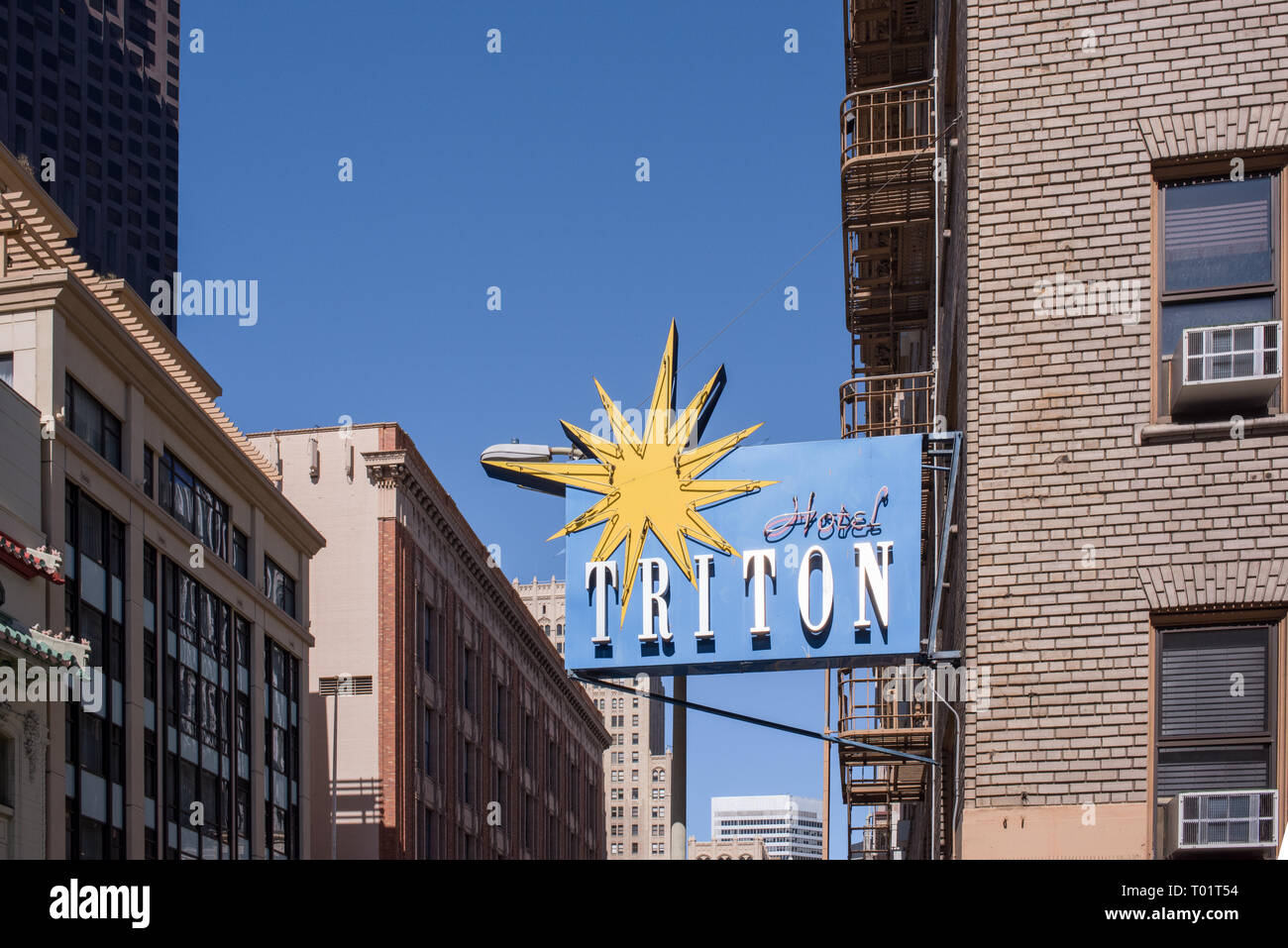 Hotel Triton is located in the Gallery District and across the street from the China Town Gate, making for a wonderful central location for tourists. Stock Photo