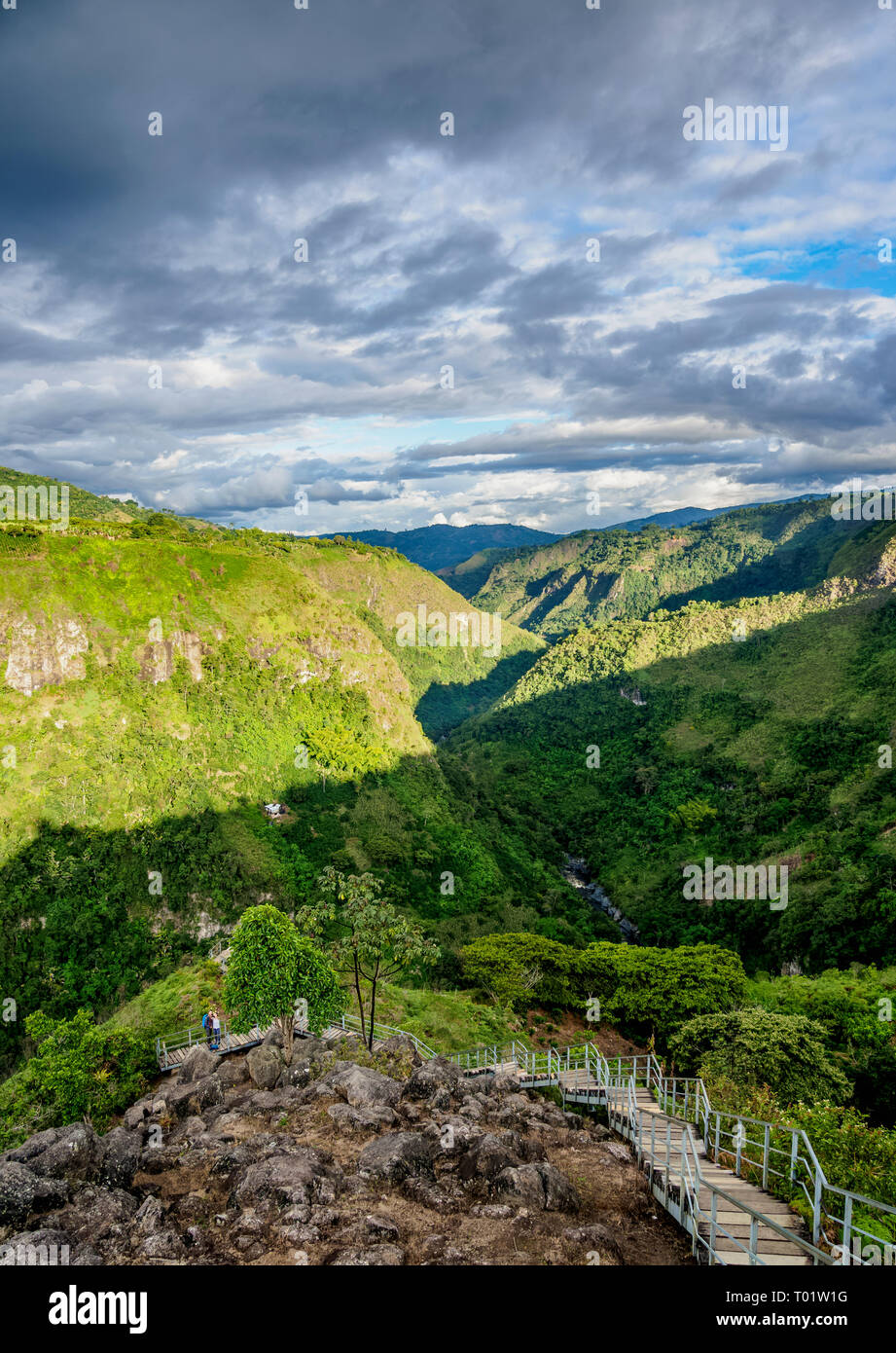 Magdalena River Valley seen from La Chaquira, San Agustin, Huila Department, Colombia Stock Photo