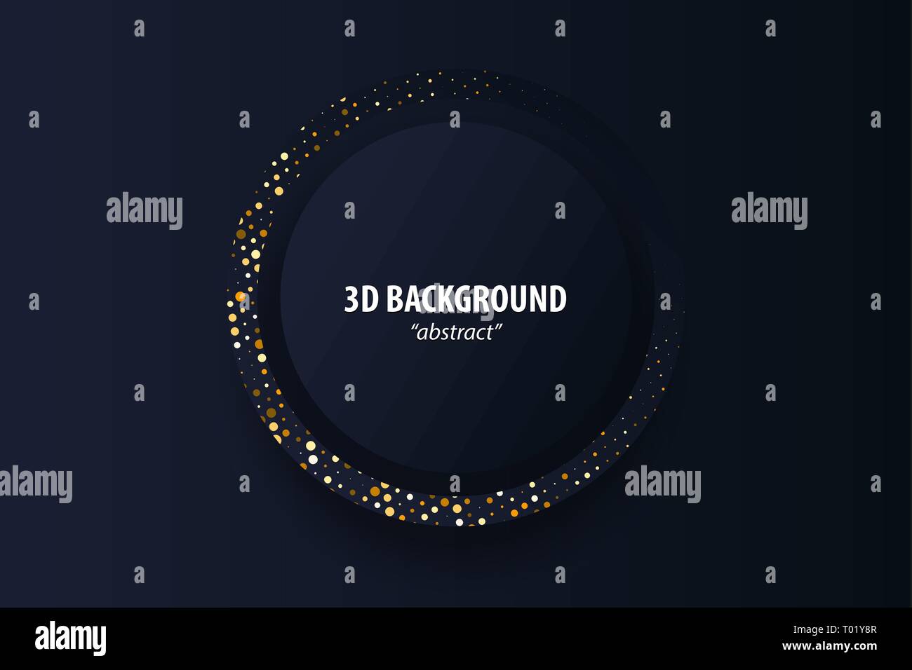 Dark black geometric background 3d paper cut Stock Vector