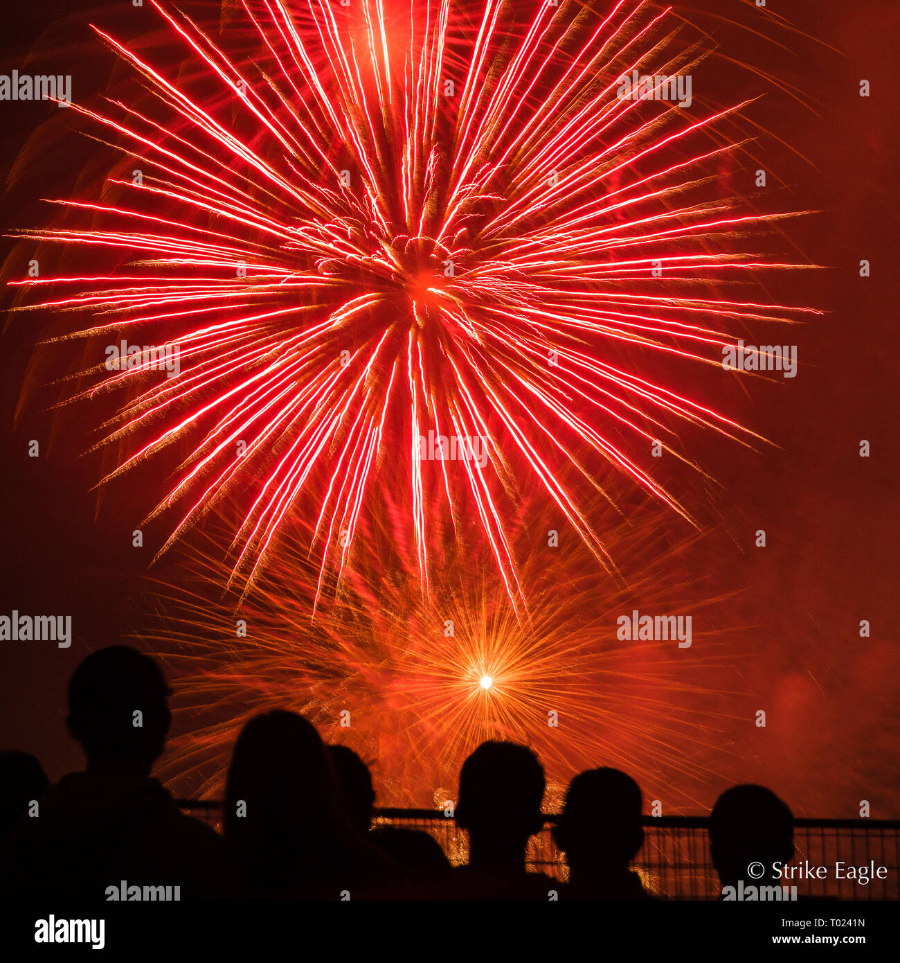 People watching firework on Canada Day Stock Photo