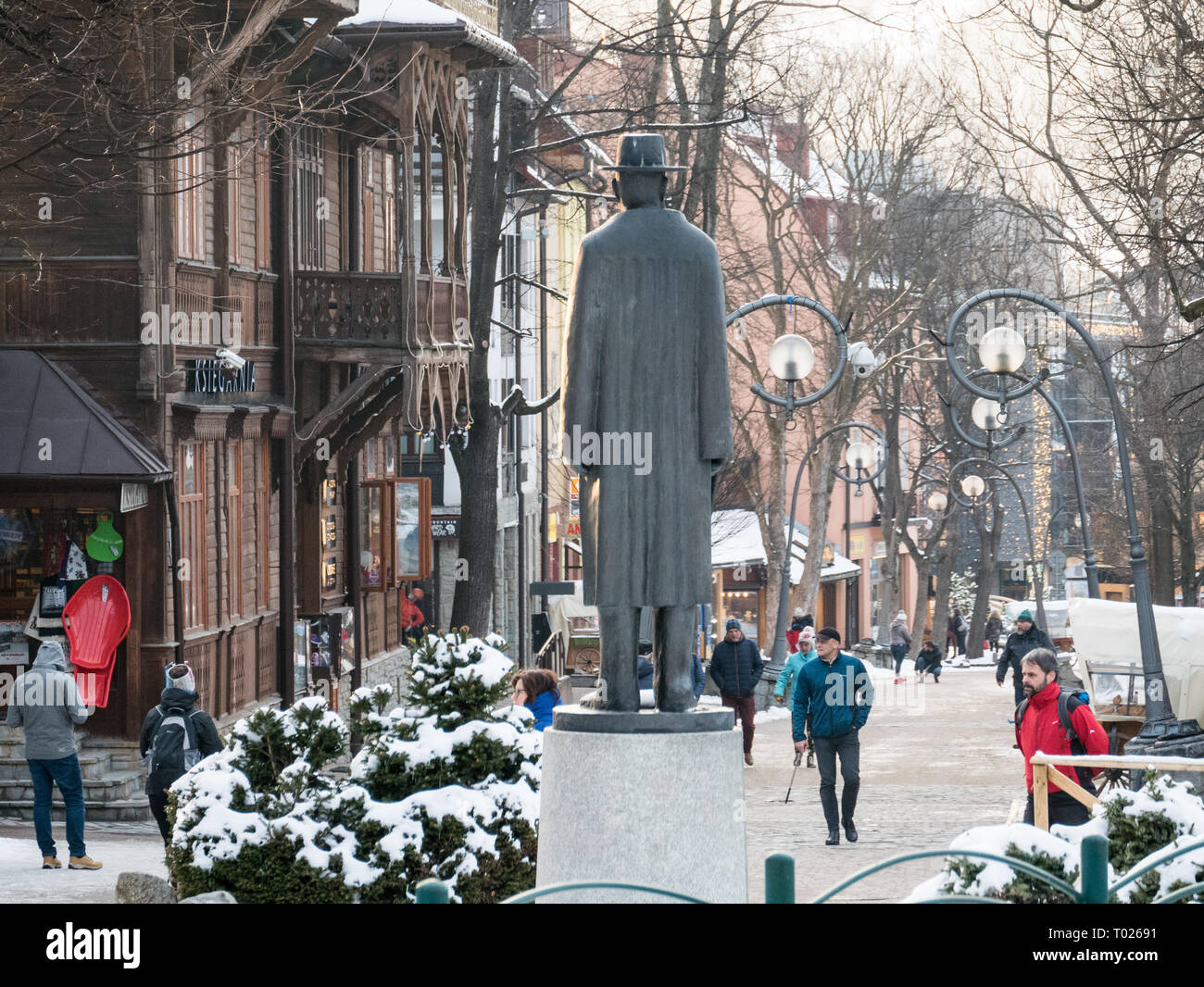 Monument to Count Wladyslaw Zamoyski on Krupowki St, Zakopane, southern Poland Stock Photo