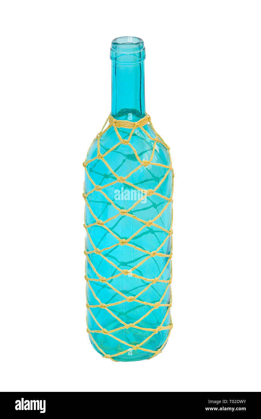 Blue decorative glass bottle with clipping path Stock Photo Alamy
