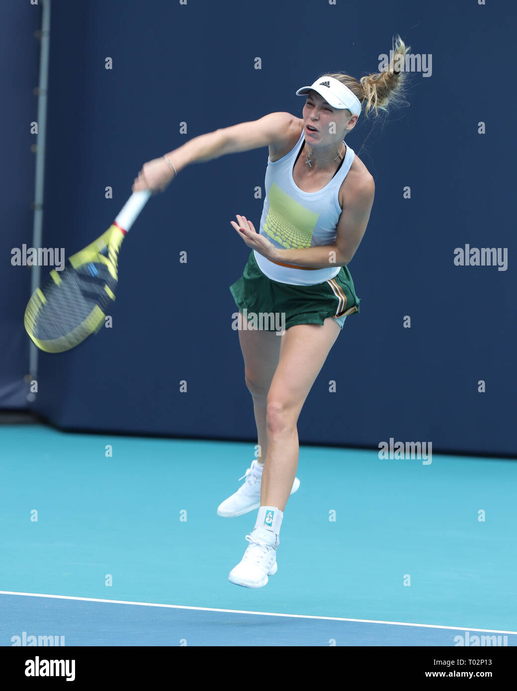 Florida, USA. 16th Mar, 2019. Caroline Wozniacki on the practice court