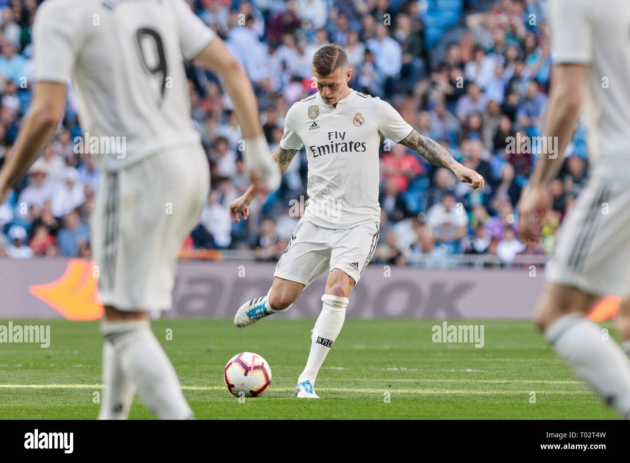 Madrid, Spain. 16th March 2019. Real Madrid's Toni Kroos seen in action during La Liga match between Real Madrid and Real Club Celta de Vigo at Santiago Bernabeu Stadium in Madrid, Spain. Credit: SOPA Images Limited/Alamy Live News Stock Photo