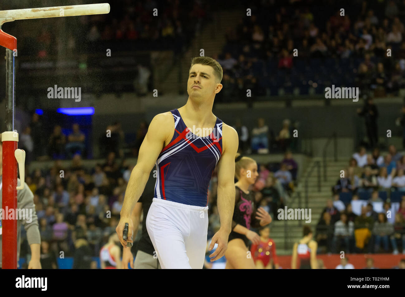 Liverpool, UK. 16th March 2019. Max Whitlock, MBE of South Essex Gymnastics competing at the Men’s and Women’s Artistic British Championships 2019, M&S Bank Arena, Liverpool, UK. Credit: Iain Scott Photography/Alamy Live News Stock Photo