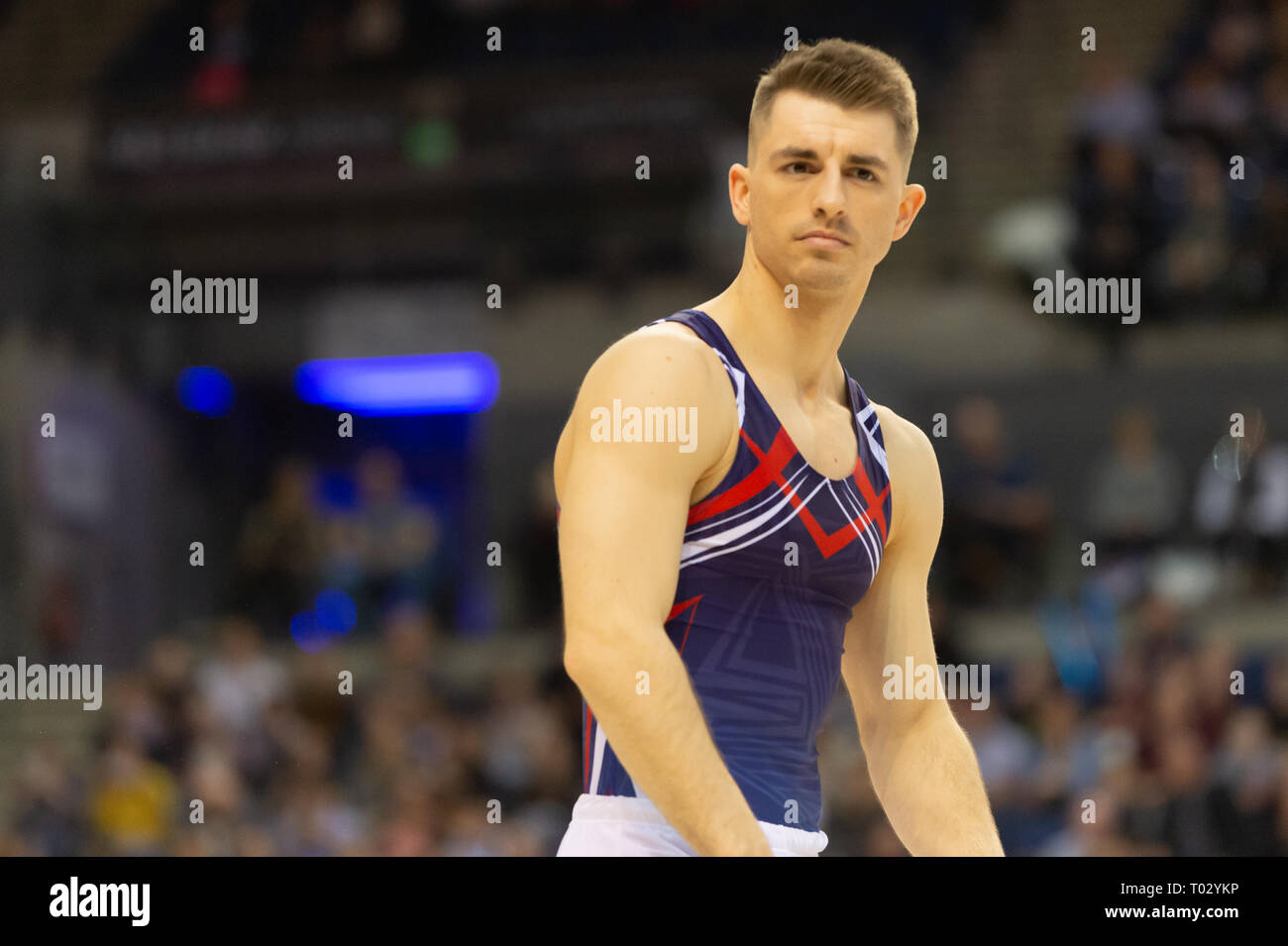 Liverpool, UK. 16th March 2019. Max Whitlock, MBE of South Essex Gymnastics competing at the Men’s and Women’s Artistic British Championships 2019, M&S Bank Arena, Liverpool, UK. Credit: Iain Scott Photography/Alamy Live News Stock Photo