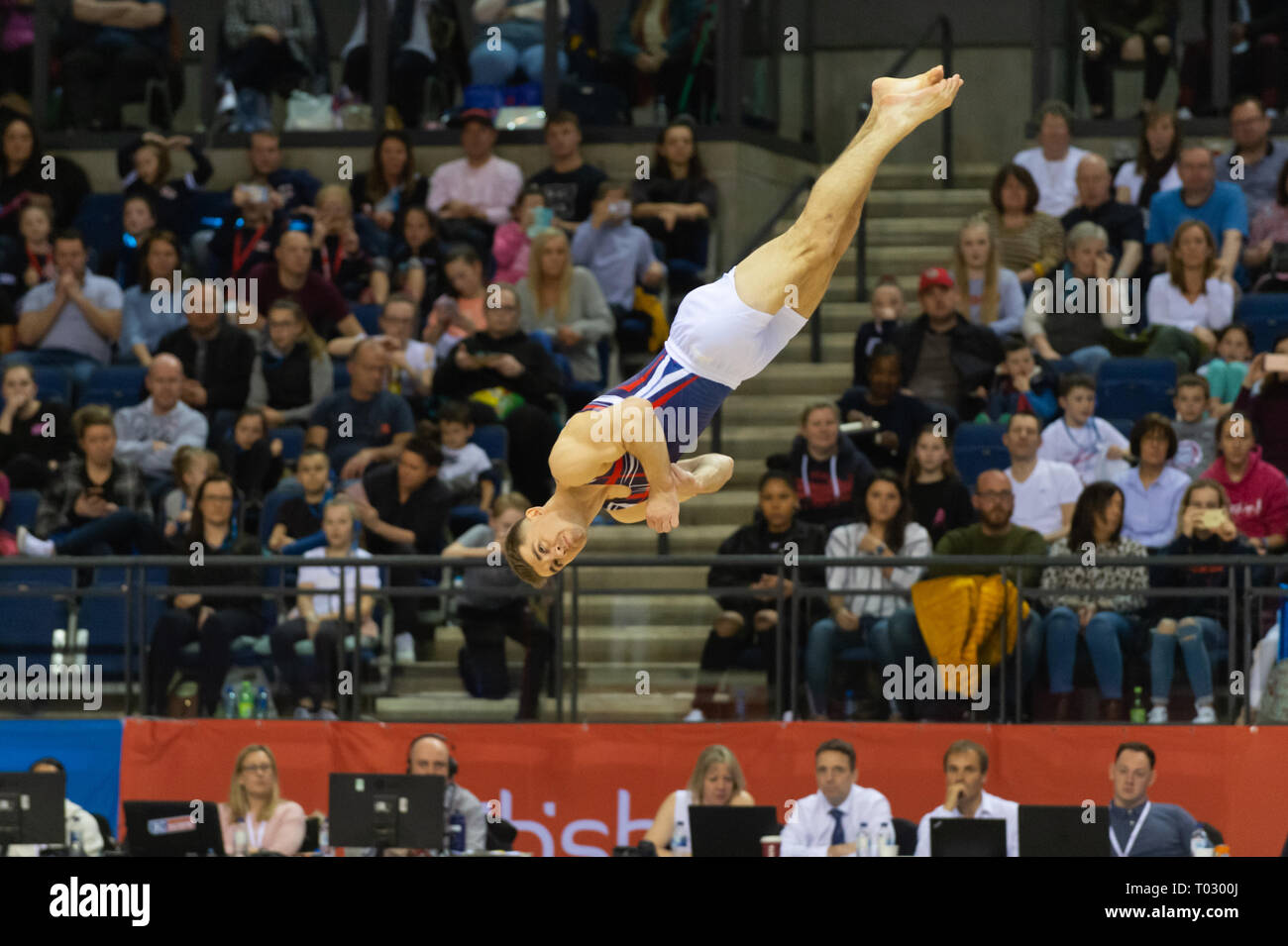 Liverpool, UK. 17th March 2019. Max Whitlock, MBE of South Essex Gymnastics competing at the Men’s and Women’s Artistic British Championships 2019, M&S Bank Arena, Liverpool, UK. Stock Photo