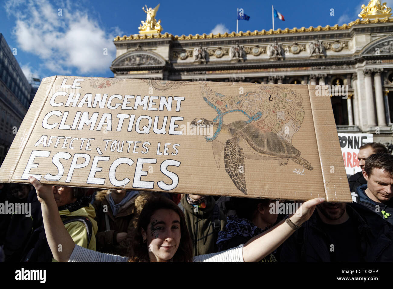 Paris, France. 16th Mar, 2019. Demonstration for climate, biodiversity, social justice and against repression, on March 16, 2019 in Paris, France. Credit: Bernard Menigault/Alamy Live News Stock Photo