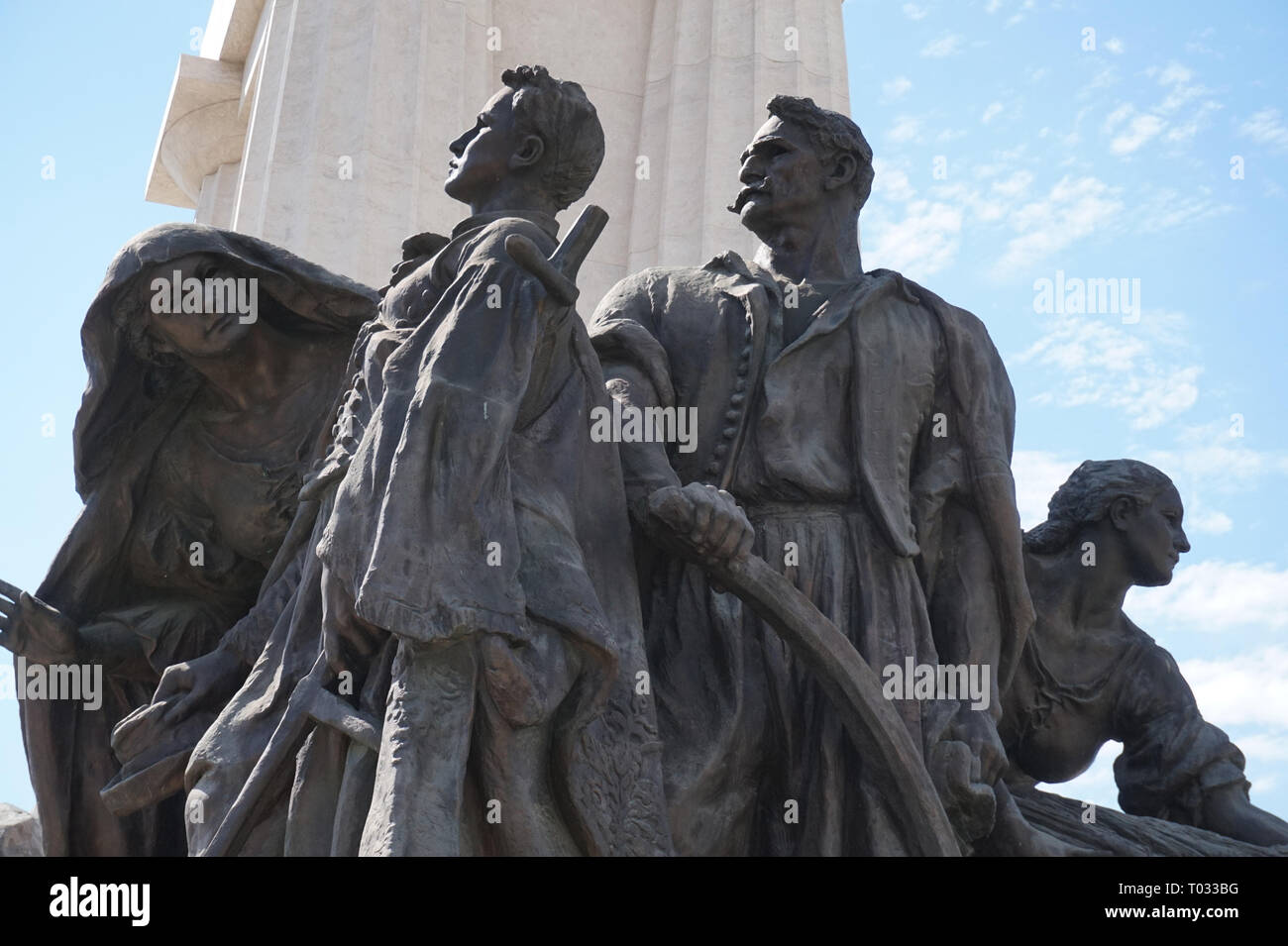 Hungarian Parliament Monument to Tisza Istvan Women and Soldiers Statue in Budapest, Hungary Stock Photo