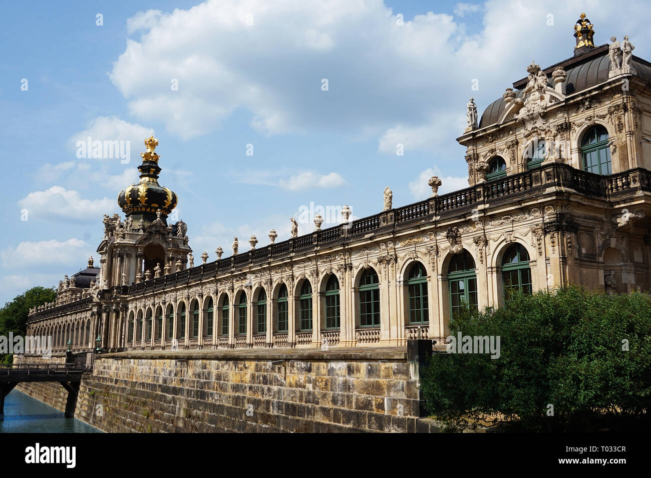 Zwinger Palace Dresden Germany and Pond Stock Photo