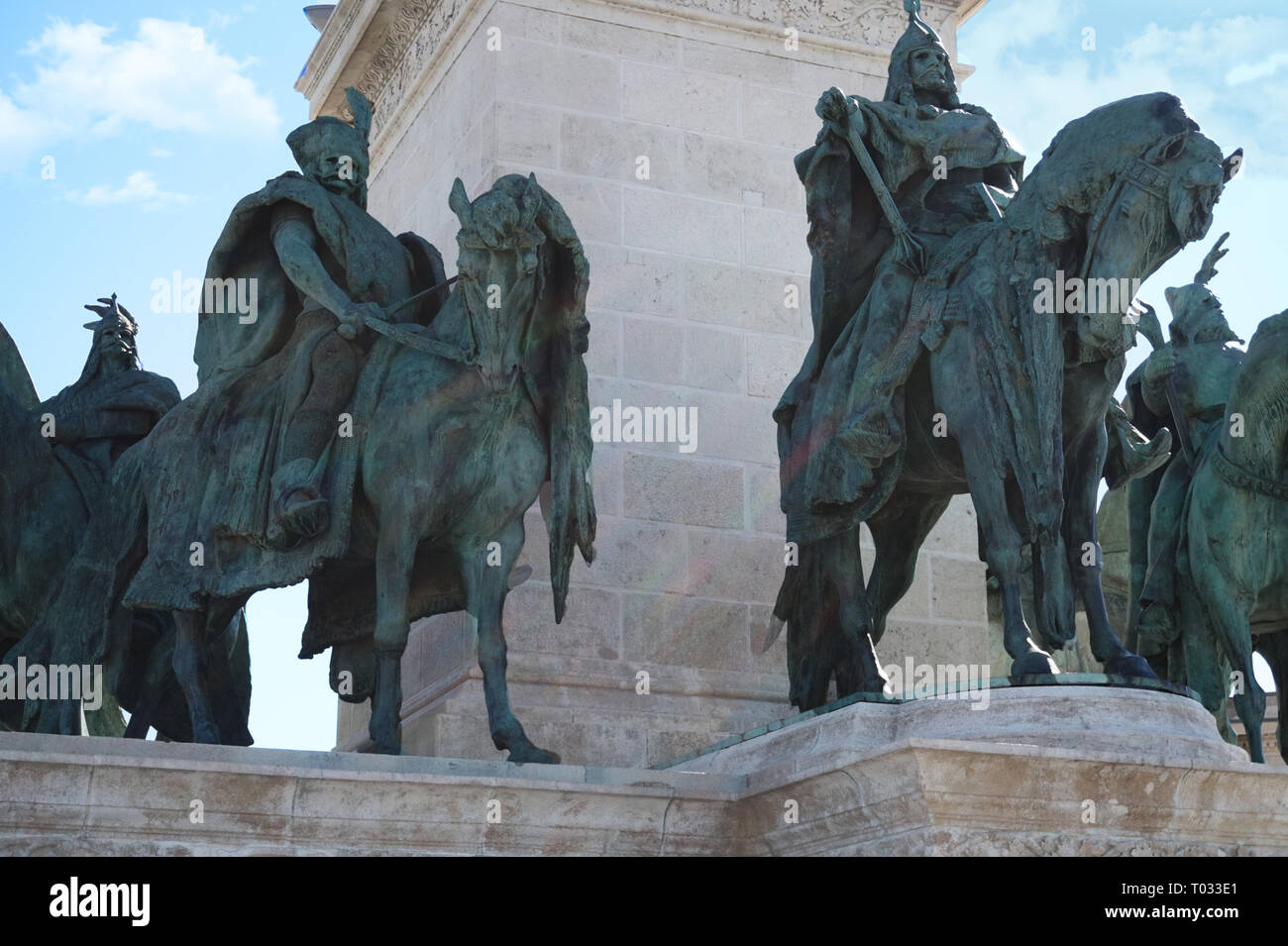Statue Seven Chieftains of the Magyars in Heroes Square Budapest Hungary Stock Photo