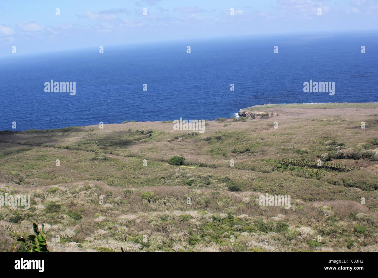 Aerial view of Tinian coastline, Northern Mariana Islands Stock Photo