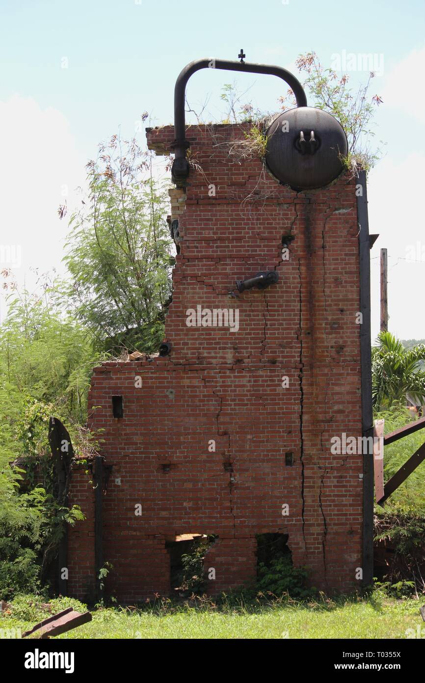 Ruins of a pre-world war 11 Japanese sugar mill by the roadside in ...