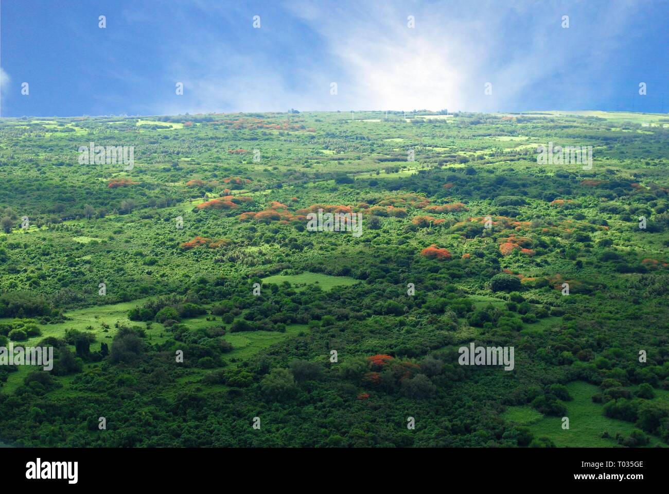 Aerial view of Tinian island, Northern Mariana Islands Stock Photo Alamy