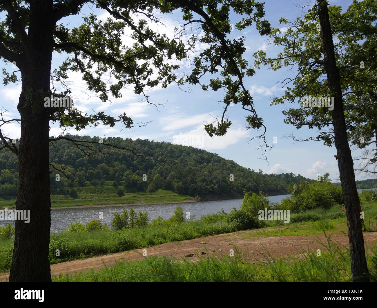 Scenic View Of Lake Wallace Robbers Cave State Park In Wilburton