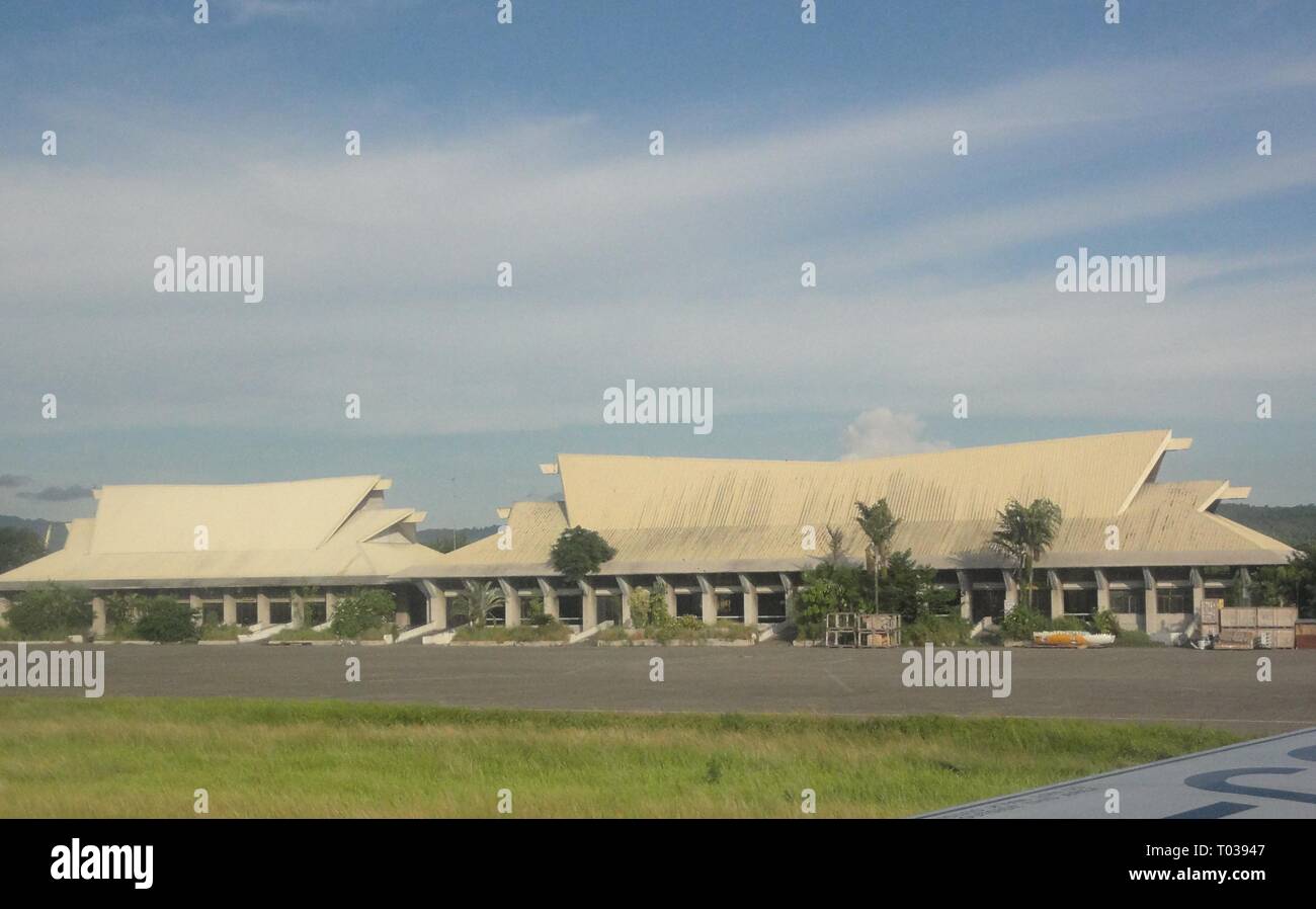 Old airport terminal building in Sasa, Davao City, Philippines Stock