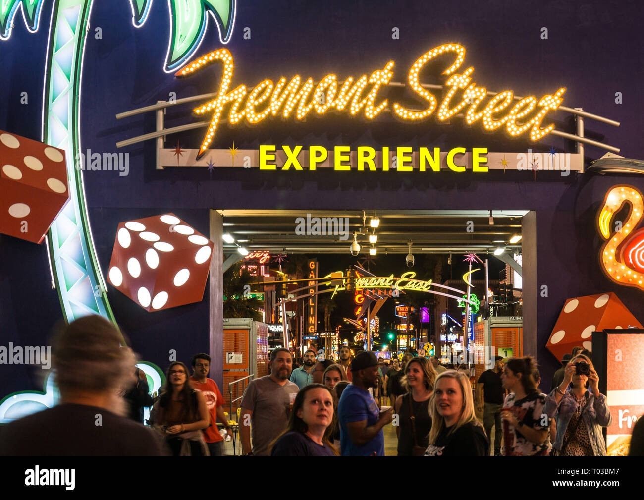 Neon lights shining brightly in Old Las Vegas or Downtown Las Vegas