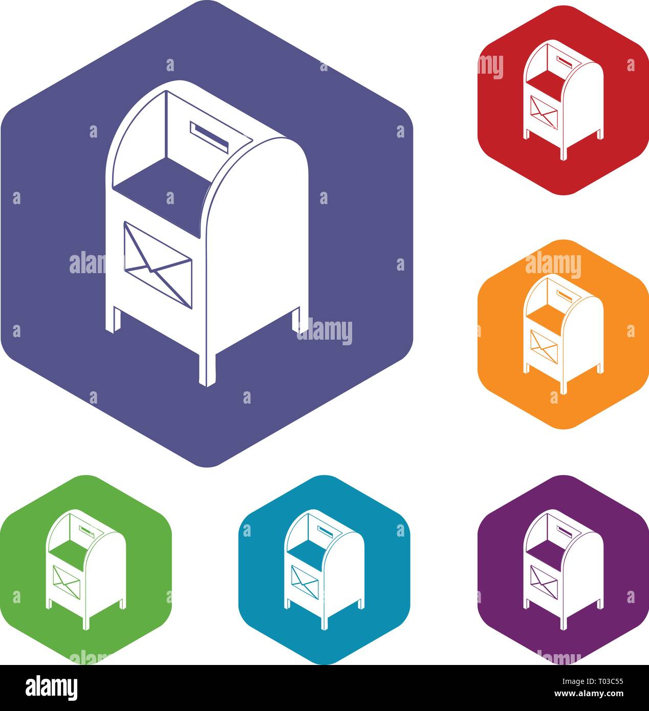 Street postbox icons vector hexahedron Stock Vector