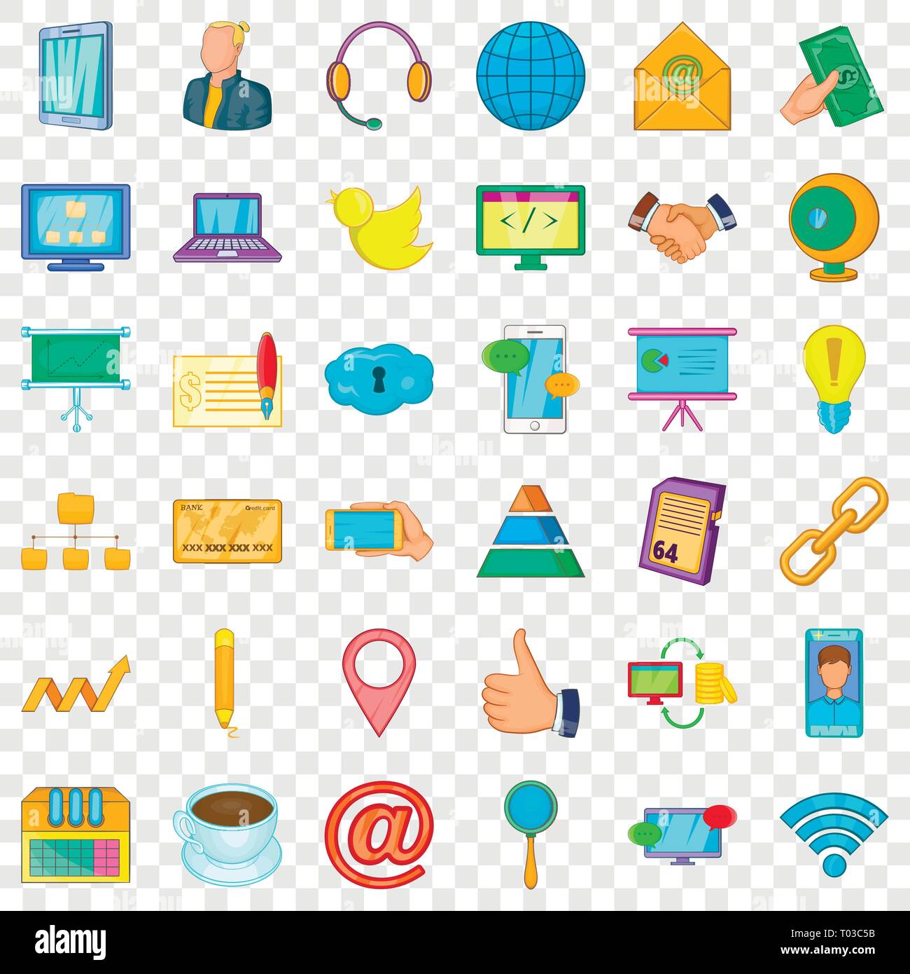 Finance company icons set, cartoon style Stock Vector Image & Art - Alamy