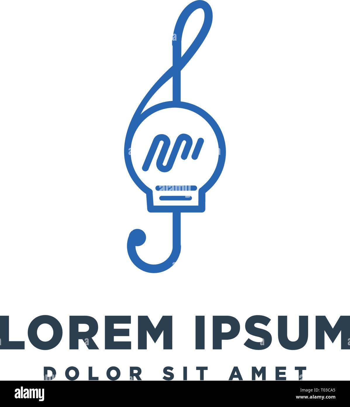 music idea bulb logo template vector illustration icon element isolated - vector Stock Vector
