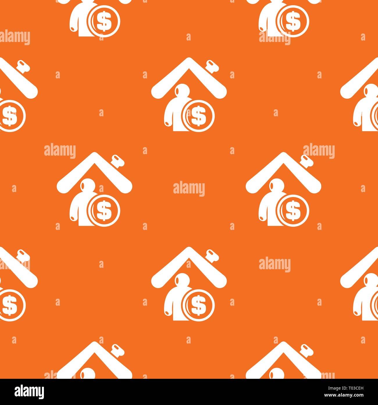 Insurance home pattern vector orange Stock Vector