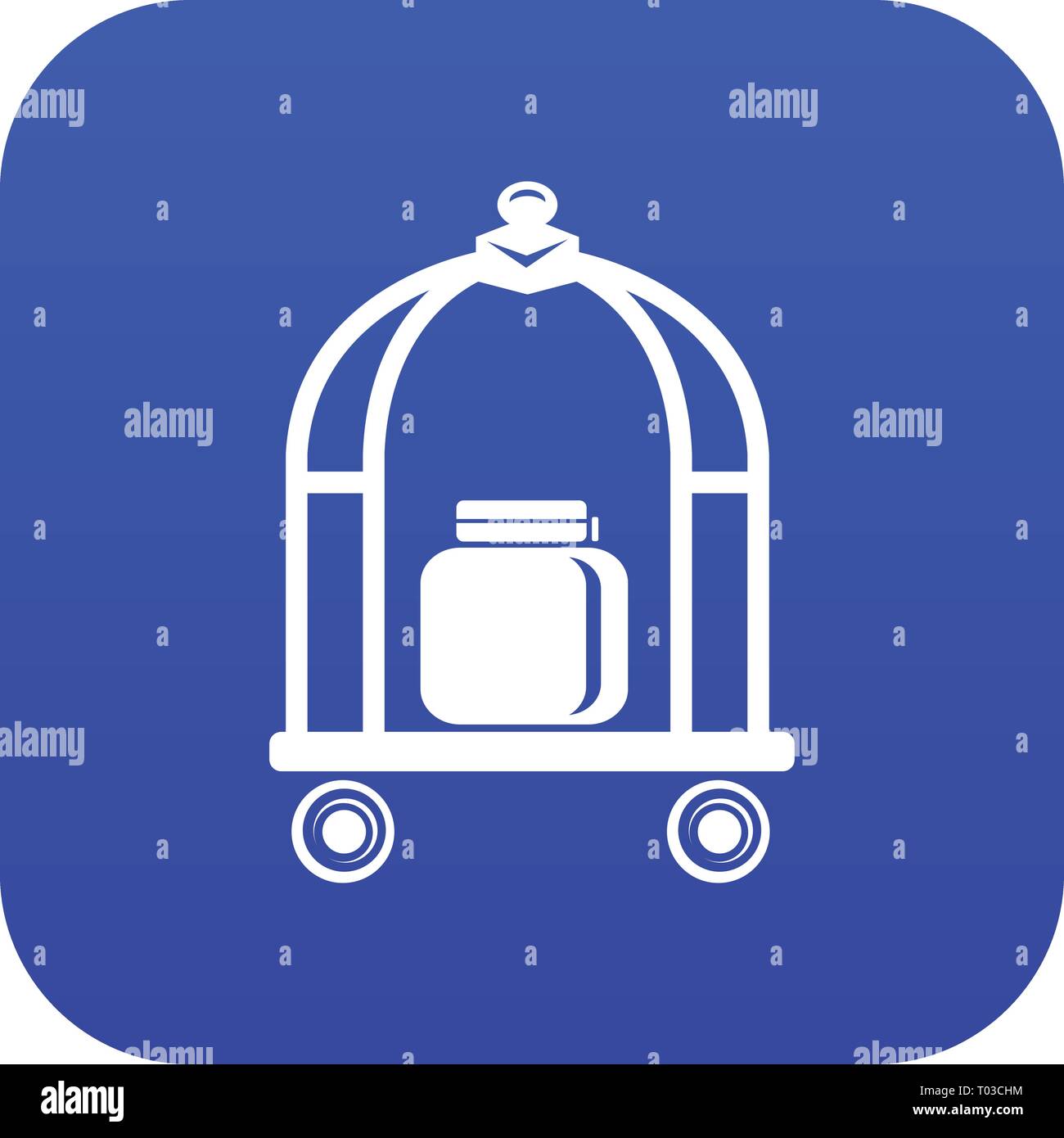 Baggage trolley icon blue vector Stock Vector Image & Art - Alamy