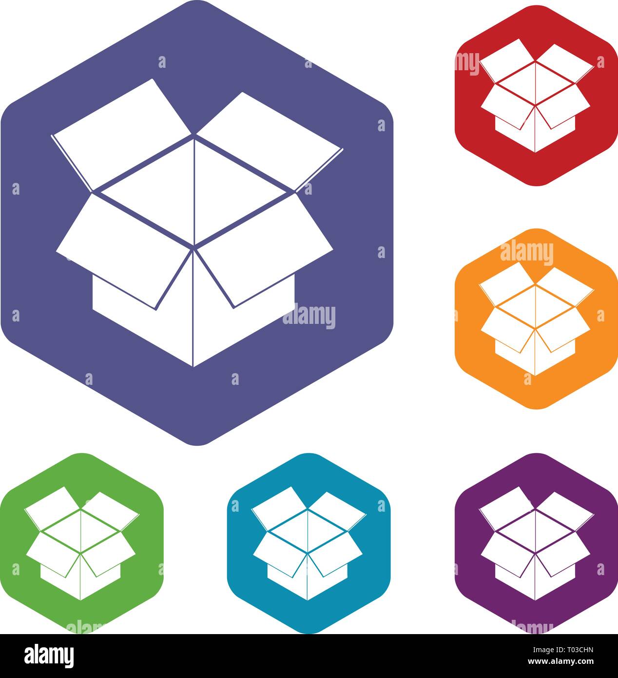 Postal delivery box icons vector hexahedron Stock Vector Image & Art ...