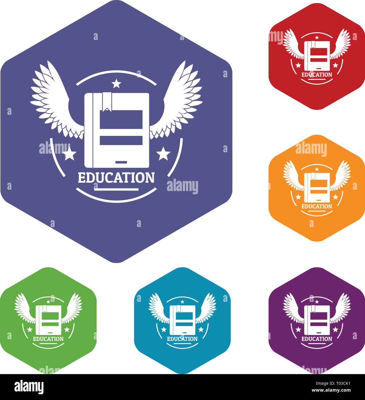Best education icons vector hexahedron Stock Vector
