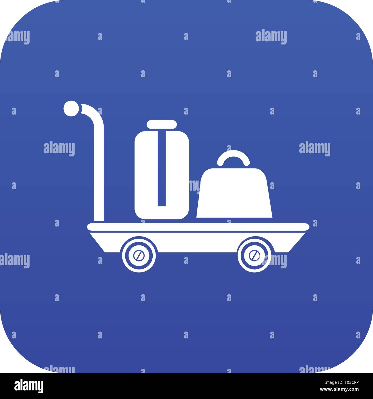 Luggage trolley icon blue vector Stock Vector Image & Art - Alamy