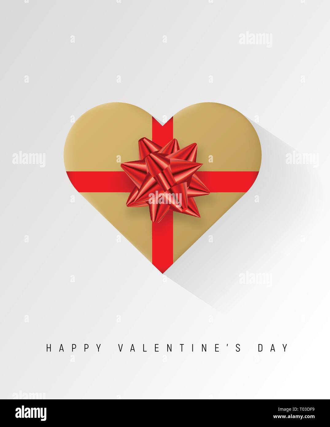 Valentines day vector background. Colorful wrapped gift box with ribbon ...