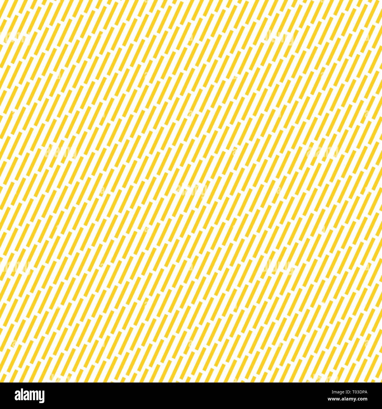 Yellow Diagonal strokes pattern. Dashes motif. Hatches background. Dashed wallpaper. Linear backdrop. Digital paper, web design Stock Vector