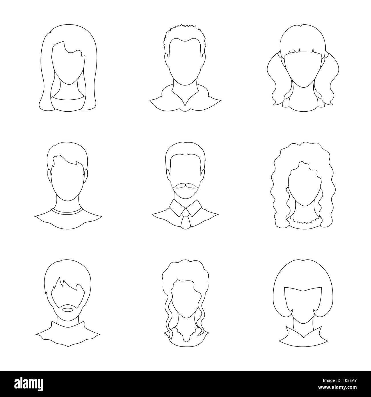 Isolated object of professional and photo symbol. Set of professional and profile stock vector illustration. Stock Vector