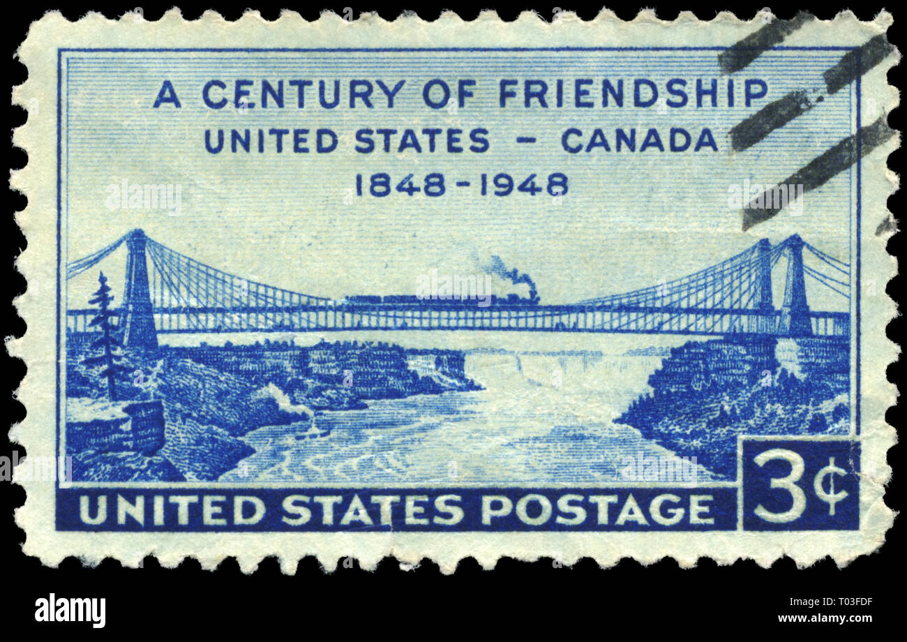 USA - CIRCA 1948: A Stamp printed in USA shows Niagara Railway ...