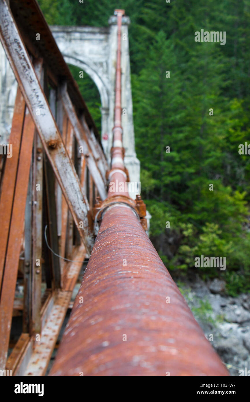 alexandra bridge british columbia Canada rusty bridge Stock Photo