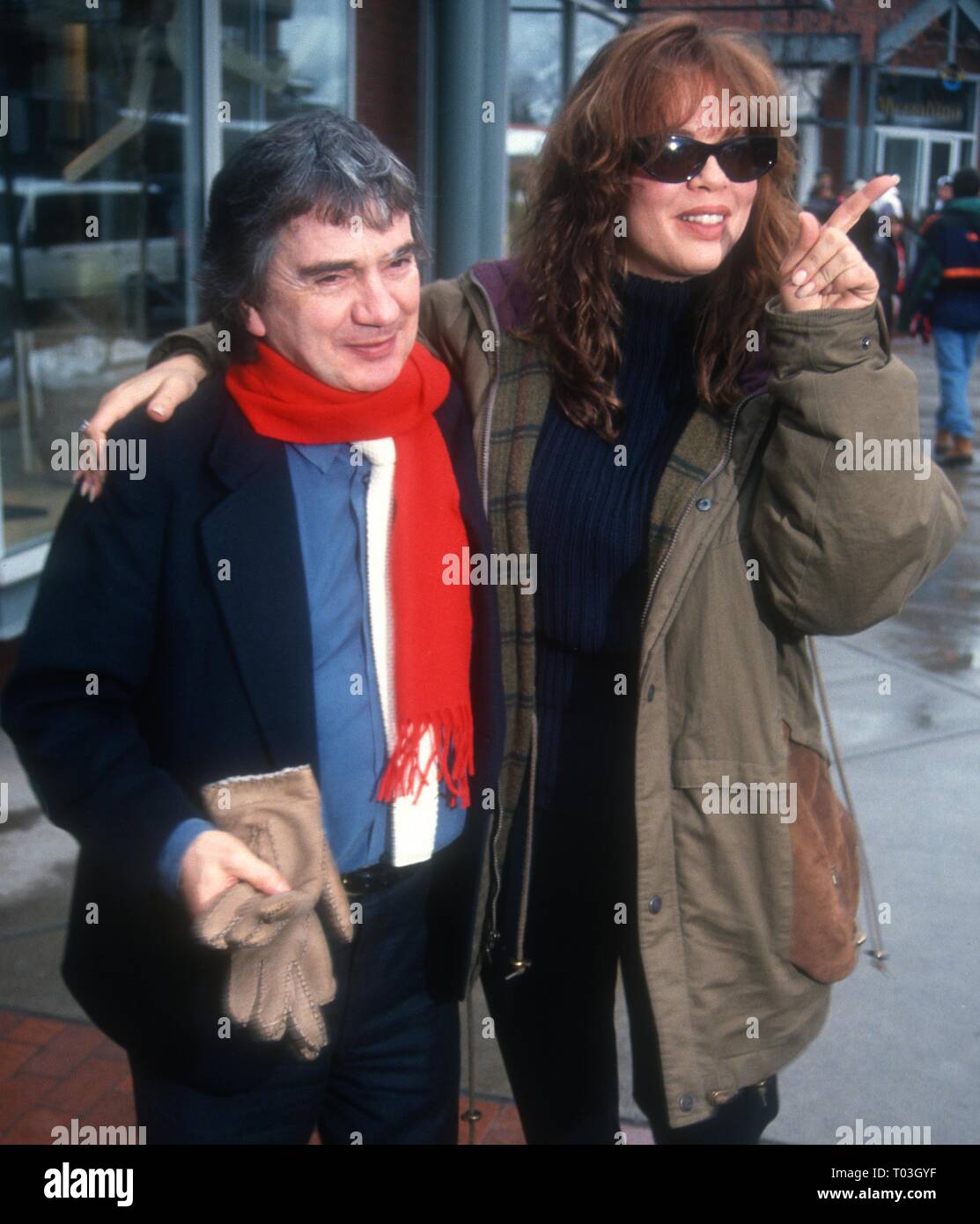 DudleyMoore and wife Nicole Rothschild in Aspen 1992 Photo By John Barrett/PHOTOlink /MediaPunch Stock Photo