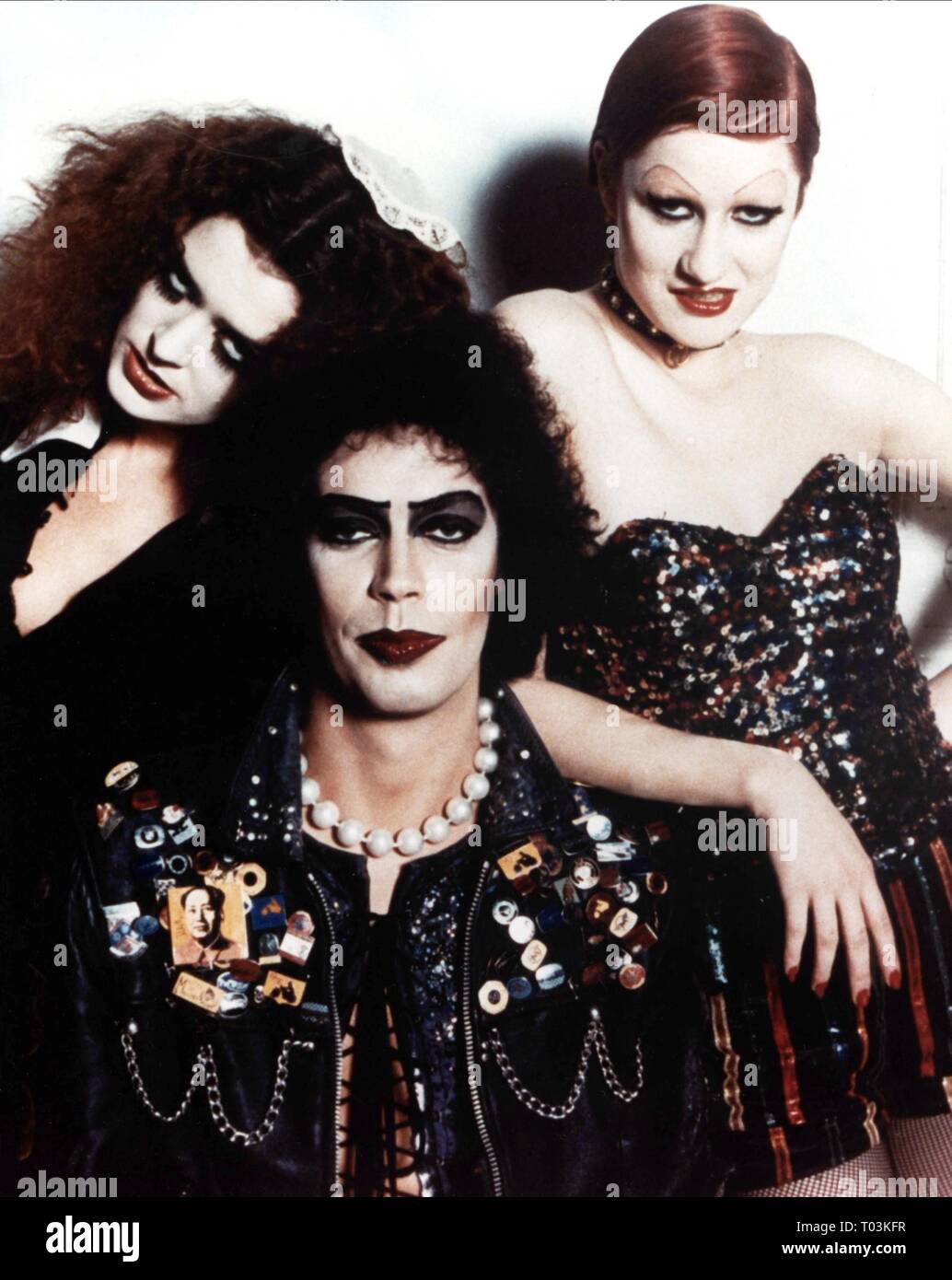 PATRICIA QUINN, TIM CURRY, NELL CAMPBELL, THE ROCKY HORROR PICTURE SHOW, 1975 Stock Photo