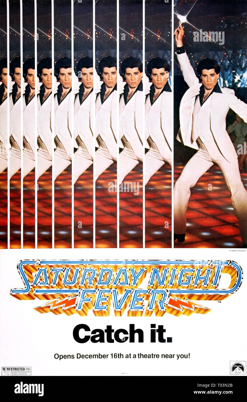 JOHN TRAVOLTA POSTER, SATURDAY NIGHT FEVER, 1977 Stock Photo