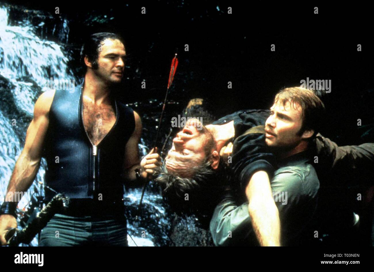 BURT REYNOLDS, BILL MCKINNEY, JON VOIGHT, DELIVERANCE, 1972 Stock Photo