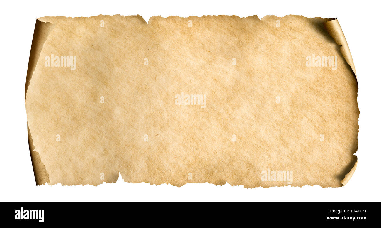 vintage paper sheet isolated on white Stock Photo