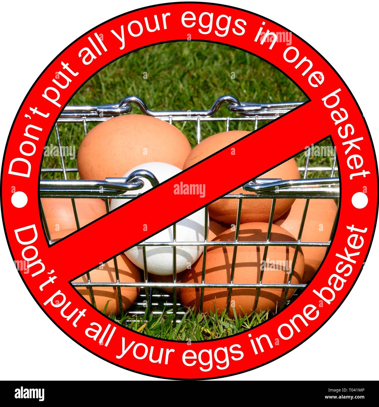 Dont put all your eggs into one basket hires stock photography and